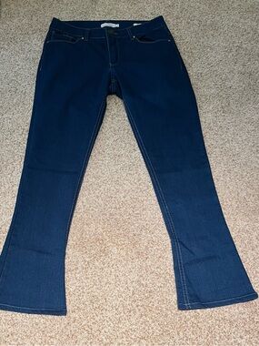High-Rise Dark Blue Flare Jeans for Women